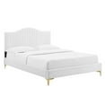 thumbnail image 2 of Modway Juniper Channel Tufted Performance Velvet King Platform Bed - White, 2 of 10
