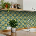 thumbnail image 2 of Mi Alma Vintage Flower Green Yellow Tile Stickers - Removable Vinyl 4x4, 24 pcs, 2 of 10