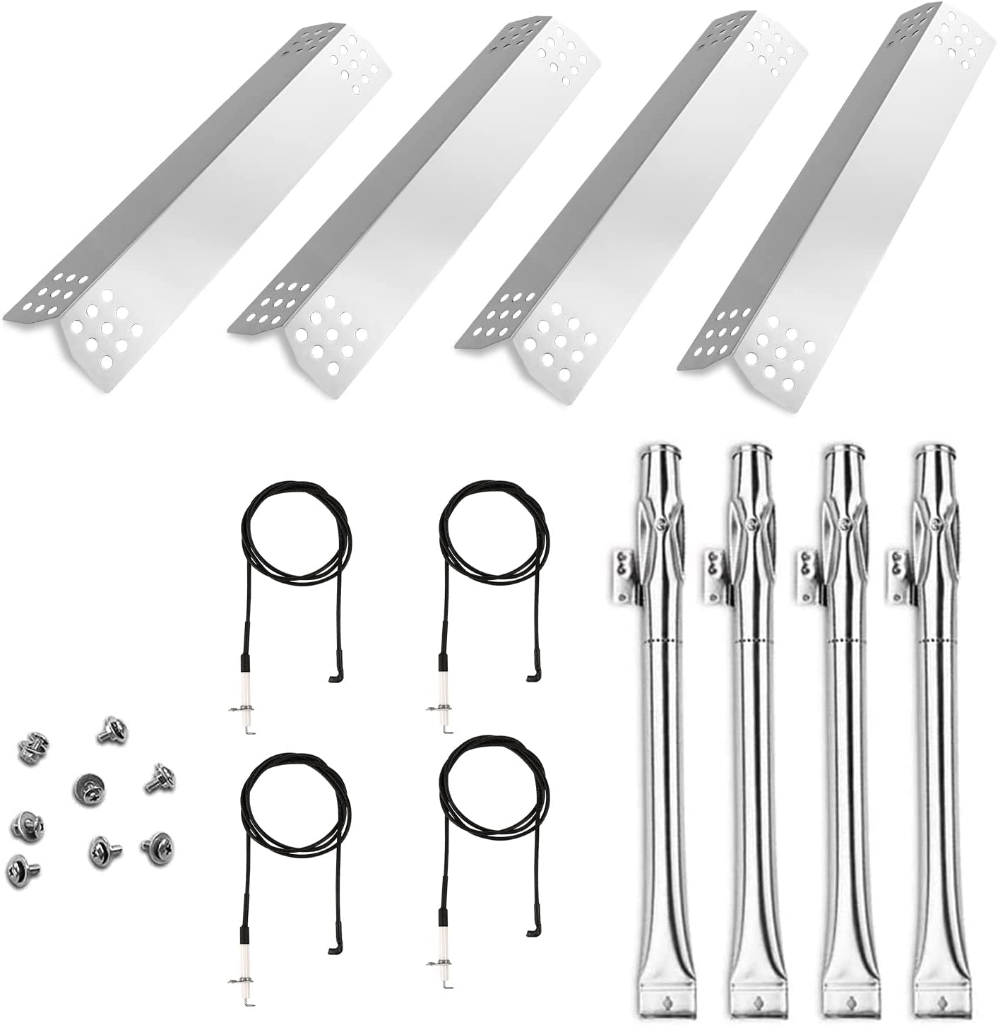 Grisun Replacement Parts Kit for Home Depot Nexgrill 720-0830H, 720-0830D, 720-0783E, Kenmore 122.33492410 Members Mark720-0830F BHG720-0783H Cuisinart CGG-7400 Grill Burner Cover Heat Plate Igniter - image 1 of 8