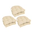 thumbnail image 1 of Blazing Needles 16-inch Rounded Back Tufted Twill Chair Cushion 16 x 16 Natural 6 Count, 1 of 1