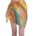 thumbnail image 2 of Bingfone Abstract Watercolors Tartan Women's Sarong Swimsuit Cover Ups Bathing Suit Coverups Chiffon Beach Wrap Skirts, 2 of 7