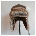thumbnail image 2 of Winter Hat Men Women's Pi-lot Aviator Bomber Trapper Hat Faux Fu-r Leather Snow Cap with Ear Flaps, 2 of 5