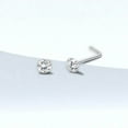 thumbnail image 2 of L Shape Nose Ring 0.8mm Steel 3mm Ball 7mm Length Unisex 1 Piece, 2 of 5