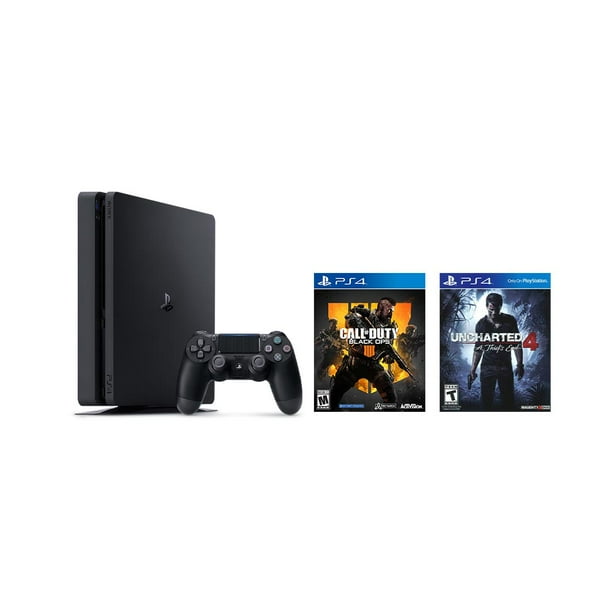 Playstaton 4 Slim 2 Items Bundle Playstation 4 Slim 500gb Console Uncharted 4 Bundle And Call Of Duty Black Ops Iii Walmart Com Walmart Com