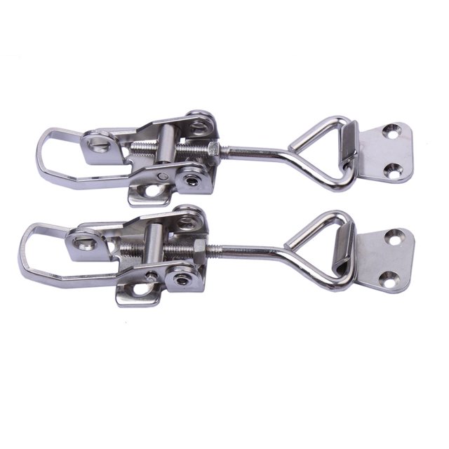 2Pcs 316 Stainless Steel Toggle Latch Clamp Marine Cabinet Boxes Lever Handle Toggle Catch Latch Lock Clamp Hasp