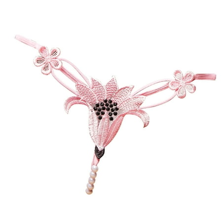 

VerPetridure Thongs for Women Pack Cotton Underwear Sexy Panties for Women Lace Low Waist Hollow Pearl Sexy Hot Sexy Flower Thong Sexy Underpant