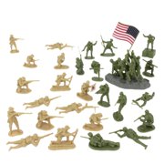 BMC WW2 Iwo Jima Plastic Army Men - 32 American and Japanese Soldier Figures