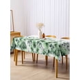 thumbnail image 3 of Green Blooms Floral Rectangle Tablecloth, Farmhouse Spring Flowers Botanical Waterproof & StainResistant Tablecloth, Washable Oil-proof Table Cover for Dining/Party/Wedding/Camping/Buffet 54x108 In, 3 of 9