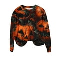 thumbnail image 5 of Craaazy Halloween Shirts For Women Halloween Pumpkin Graphic Pullover Funny Crew Neck Tunic Sweatshirts Long Sleeve Loose Spooky Season Tops Gifts For Women, 5 of 6