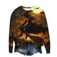 thumbnail image 5 of VKOYWKM Halloween Sweatshirts Women Oversized Witch Graphic Sweatshirts Crewneck Long Sleeve Fall Sweatshirt Vintage Spooky Halloween Pullover Sweatshirts, 5 of 6