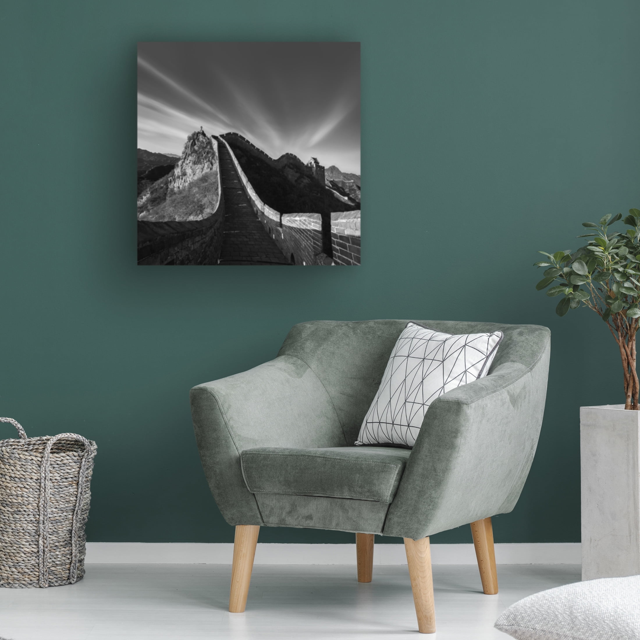 Canvas Wall Art - Hua Zhu 'Photographing The Great Wall' Wall Art for Living Room, Bedroom, or Office D?cor by Trademark Fine Art - 35 x 35 Inches