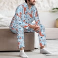 thumbnail image 5 of Salouo Lobsters Print Button-Front Long Sleeve Pajama Set for Men, Soft 2Pjs Men's Long Sleeve Sleepwear -XX-Large, 5 of 7