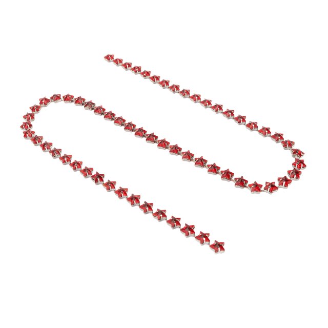 Dekaim Cadena con diamantes de imitación en forma de estrella de 10 mm, cadena con acabados decorativos brillantes para prendas de costura, manualidades, zapatos, sombreros, bolsos (grande, rojo)