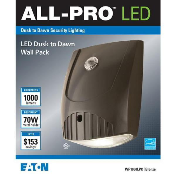 All Pro WP1050LPC 10 watt All-Pro LED Dusk-to-Dawn Wall Pack Bronze 