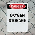 thumbnail image 4 of Portrait Oxygen Storage OSHA Danger Aluminum Sign 18 Inch x 12 Inch - 5 Pack, 4 of 8