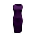thumbnail image 7 of Efsteb Formal Dresses For Women One-Shoulder Ring Detail Bodycon Midi Dress Sleeveless Slim Form-Fitting Ruched Side Slit Party Dress (Purple,XXL), 7 of 7