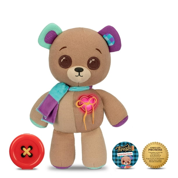 Oso de peluche interactivo Thready Bear de 14 pulgadas con más de 70 reacciones