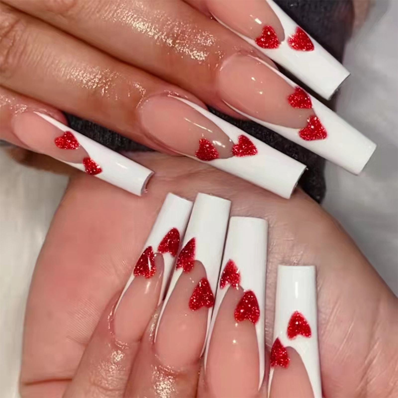 on Toe Nails Coffin Long Ballerina Coffin Nails Stick on Acrylic Nails for Kids Nail Form Stickers Coffin Little Girls Nails Clear Finger Nail Tips Long Acrylic for Nails on Nails