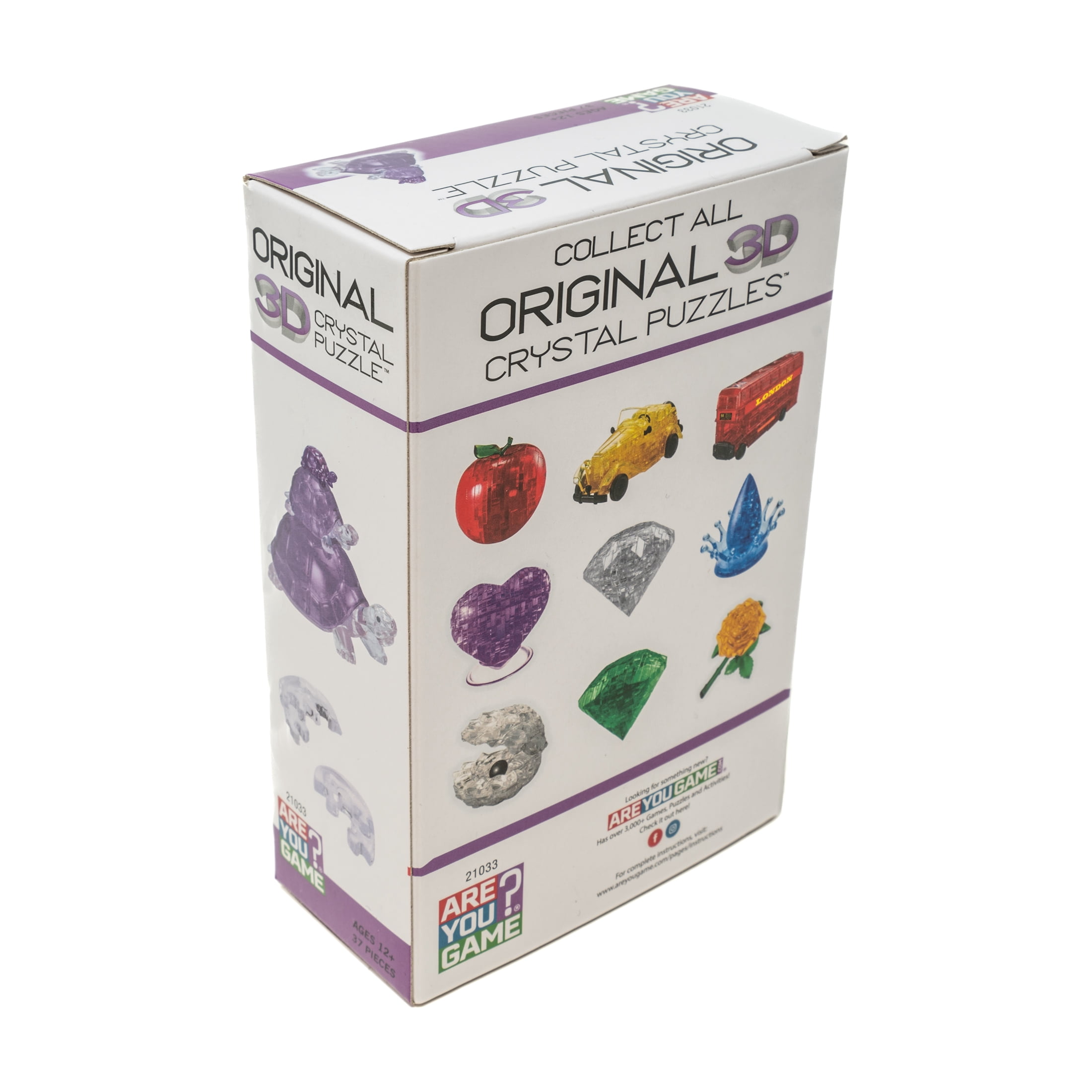 AreYouGame.com 3D Crystal Puzzle - Turtles (Purple): 37 Pcs