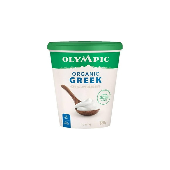 Olympic Organic Greek Yogurt Plain 4%, 650 g