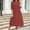 Watermelon, variant on USSUMA Dresses for Women 2025 Casual Spring Womens Dresses Mid-Sleeve Crew Neck Casual Solid Color Dress with Pocket Linen Maxi Dress Casual Skirt Breathable Dress Business Black Dress Size-L
