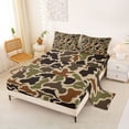 thumbnail image 2 of Feelyou Camouflage Shark Dolphin Bed Sheets for Men Boys, Coastal Animal King Sheets, Khaki Green, 4-Piece, 2 of 5