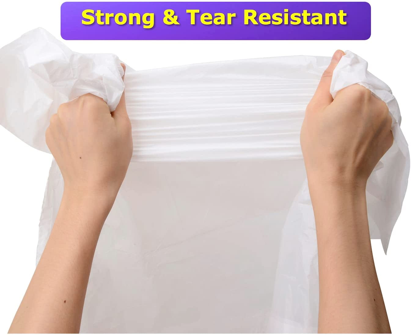 2.6 Gallon Lavender Scented Trash Bags (200 Count) White 2 Gallon Trash Bags Small Bathroom Wastebasket Bags Can Liners for Home Office Bins, 200 Bags