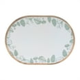 thumbnail image 3 of Melrose Mushroom and Floral Wooden Oval Trays - 14" - White and Green - Set of 2, 3 of 3