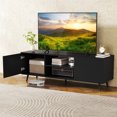 thumbnail image 4 of Costway TV Stand for 60" TVs Mid Century Modern Media Console Table with Adjustable Shelf Black, 4 of 10