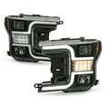 thumbnail image 2 of AKKON - Fits 2018-2020 Ford F150 Pickup Truck [Halogen Type] Projector Black Headlights w/ LED Sequential Signal Pair Left+Right, 2 of 7