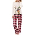 thumbnail image 3 of Christmas Family Pajamas Matching Set,Xmas Long Sleeve Letters Print T-shirt with Plaid Pants Sleepwear Loungewear, 3 of 6