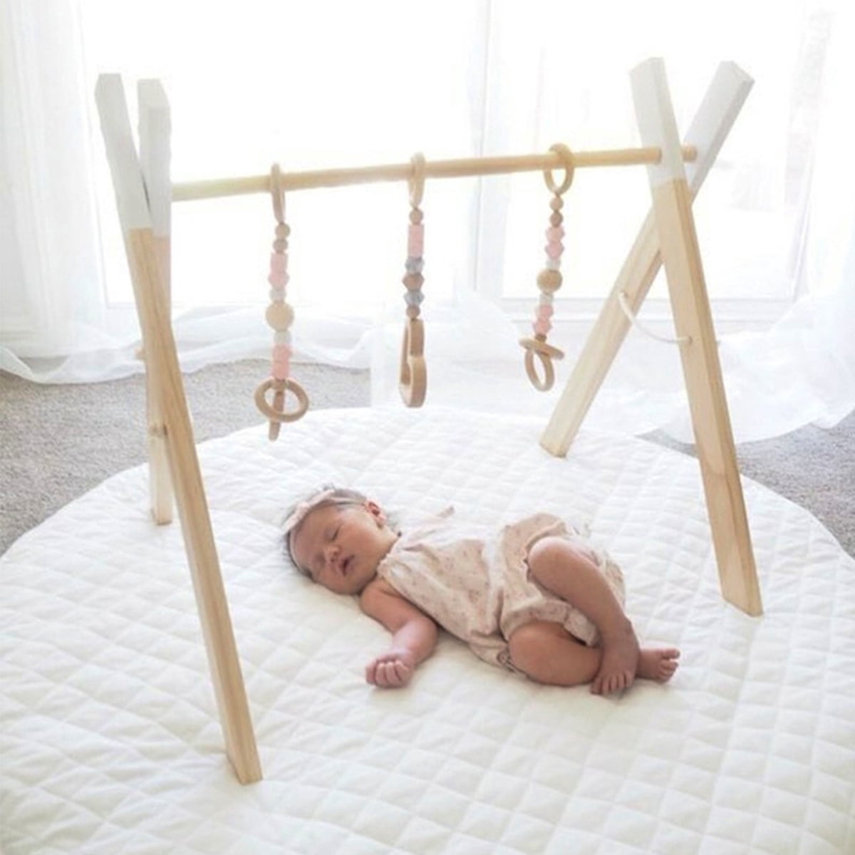 wooden baby play gym