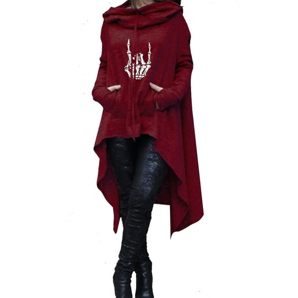 Blusa de manga larga con estampado de Halloween informal a la moda para mujer, jersey con capucha, Tops, sudadera Fridja fjkfkj5794