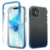 iPhone 12 Pro Case (6.1"), iPhone 12 Case, Rosebono Full-Body Rugged Ultra Transparency Hybrid Protective Case With Built-in Screen Protector for iPhone 12 Pro / iPhone 12 (Blue)