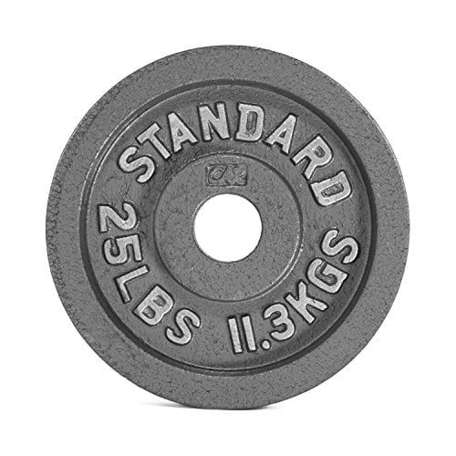 CAP Barbell 2-Inch Olympic Cast Iron Weight Plate, Grey, 25 lb