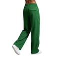 thumbnail image 2 of Fleece Wide Leg Sweatpants for Women Ghalytn Elastic Waist Pants - Loose Straight Trousers with Zipper Side Pocket, 2 of 6
