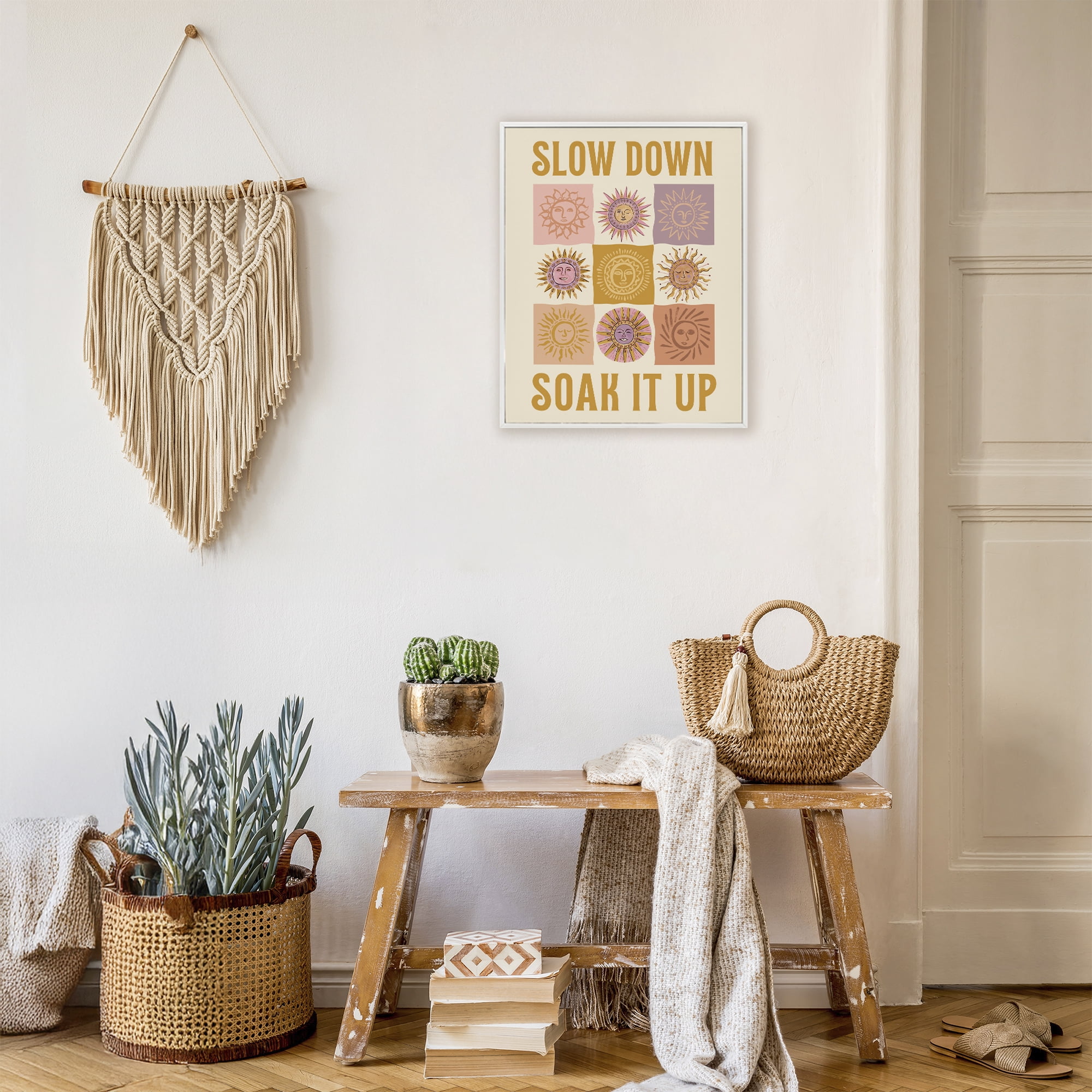Stupell Industries Slow Down Soak It Up White Framed Giclee Art, design by Two If By Sea Studios