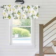 thumbnail image 5 of Summer Fruit Window Valance for Kitchen, Watercolor Yellow Lemon Rustic Farmhouse Leaf Rod Pocket Short Curtain for Small Windows, Light Filtering Decorative Valance, 56 x 16 Inch, 1 Panel, 5 of 9