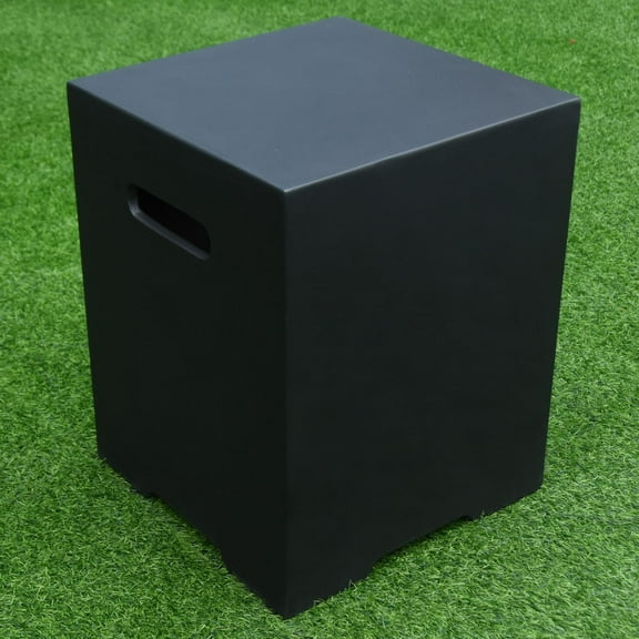 Elementi ONB021BK Square Tank Cover - Concrete Honed Black Color