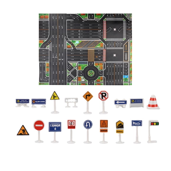 Vogacara Niños DIY Car Parking Map Juguetes con coches Playing Mats Kids City Parking Lot Road Map Juguetes No.2 Vogacara FN003426-02