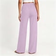 thumbnail image 4 of Wlynlyn Women's Wide Leg Pants Summer Cotton Linen Loose Casual Vacation Palazzo Trousers with Pockets Spring Clothes(Large,Purple), 4 of 9