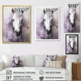 thumbnail image 4 of Designart "Contours Pink and White Horse" Animals Floater Framed Wall Art Living Room, 4 of 7