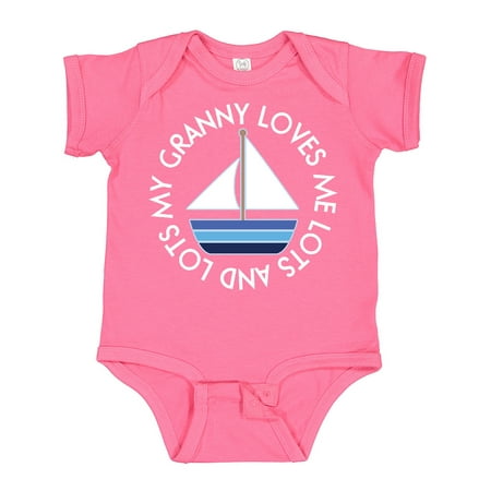 

Inktastic My Granny Loves Me Boys Sailboat Grandson Gift Baby Boy Bodysuit