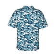 thumbnail image 3 of Daiia Ocean Waves Hawaiian Shirt for Men Gentle Cotton Regular Short Sleeve Casual-Medium, 3 of 9