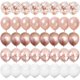 thumbnail image 2 of 40 globos de látex con confeti de oro rosa de 12 pulgadas, decoraciones para fiestas de cumpleaños para niños, adultos, niños y niñas, suministros para baby shower y bodas, 2 of 5