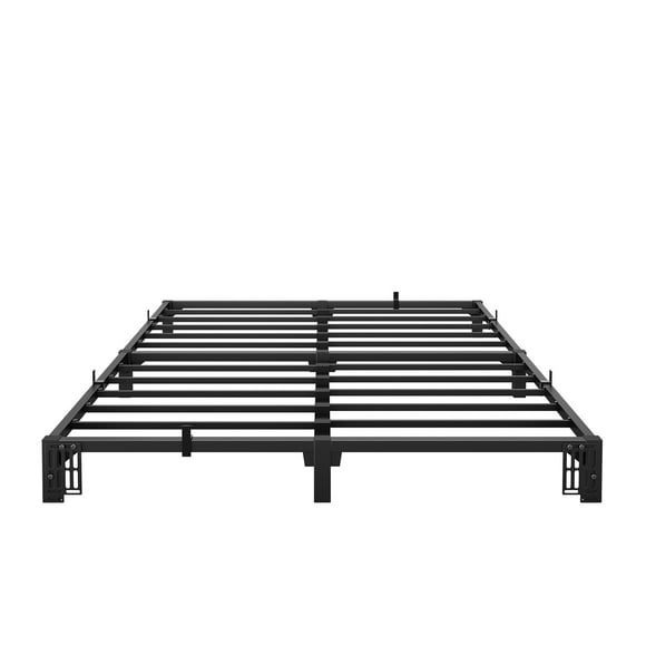 Cama Plataforma de Metal FULL - Base Baja Reforzada sin Box Spring - Almacenaje - Montaje Fácil sin Herramientas - Soporta 800 lbs - Negro - 6INCH FULL
