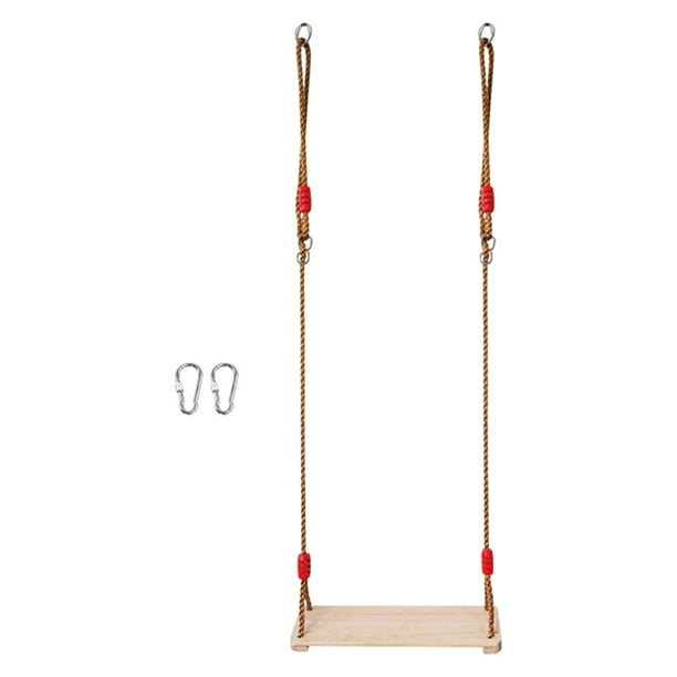 Columpio Colgante De Madera Con 2 Mosquetones De Altura Ajustable Para Porche De Parque Y árbol