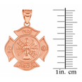 thumbnail image 2 of Solid Gold Fire Department Firefighter Badge (10K Rose Gold, Pendant with 22" chain), 2 of 2