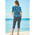 thumbnail image 2 of Swim 365 Women's Plus Size Three-Quarter Sleeve Swim Tee, 2 of 5