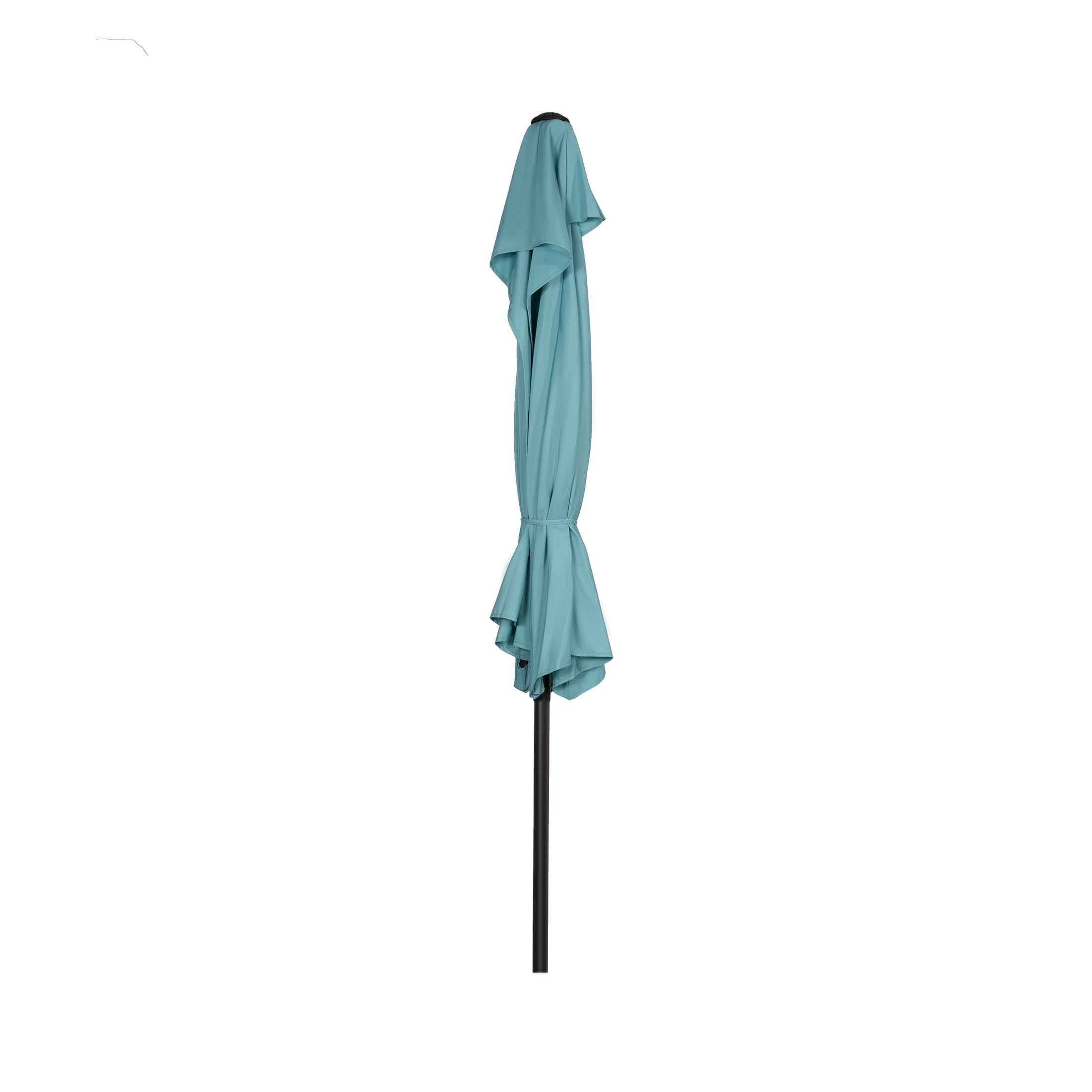 WestinTrends Lanai 9 Ft Outdoor Patio Half Umbrella with Base Include, Small Grill Deck Porch Balcony Shade Umbrella with Crank, 20 Lbs Half Round Base, Turquoise